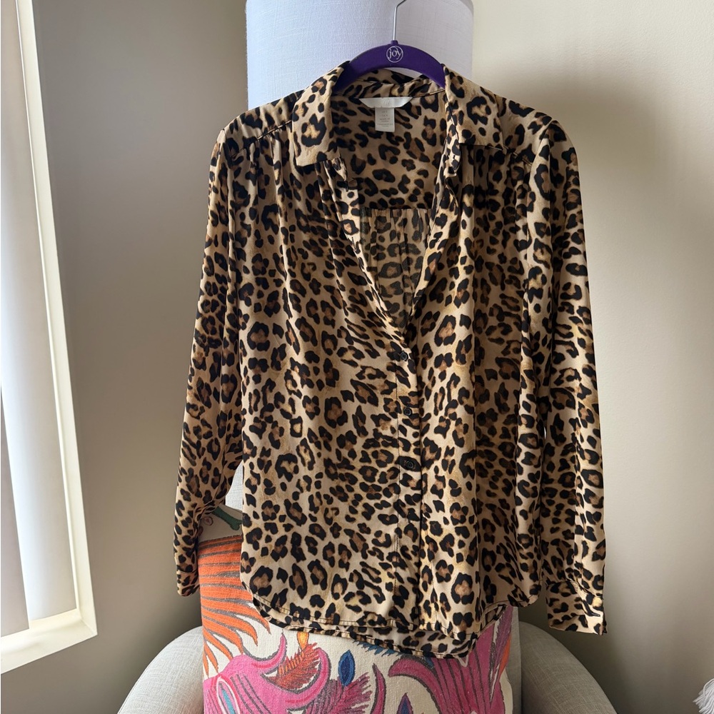 H&M Leopard 🐆 Print Blouse - Brown and Black